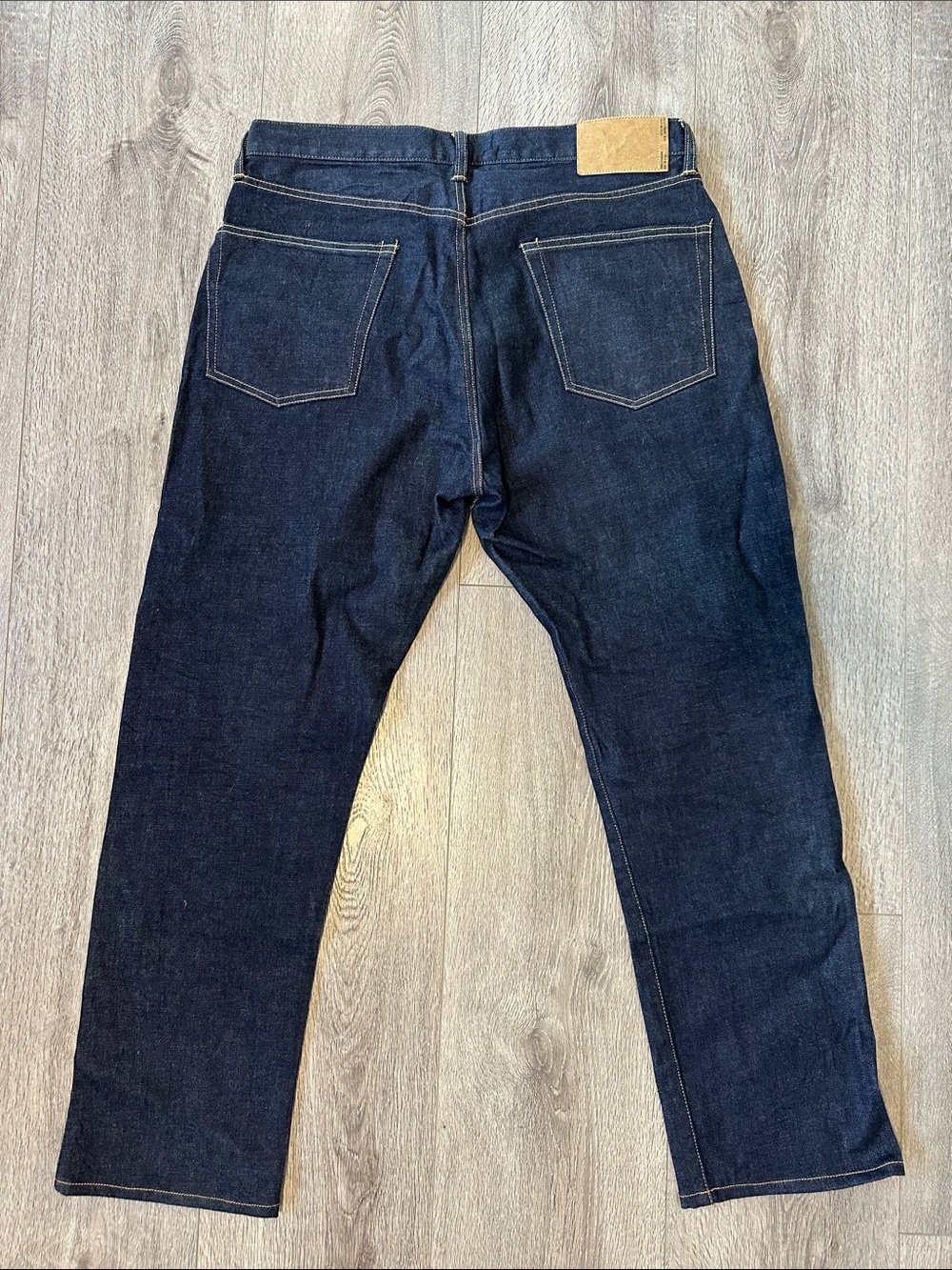 Buck Mason Ford Standard Double Dipped Dark Blue Men’s Straight Jeans - Picture 1 of 5